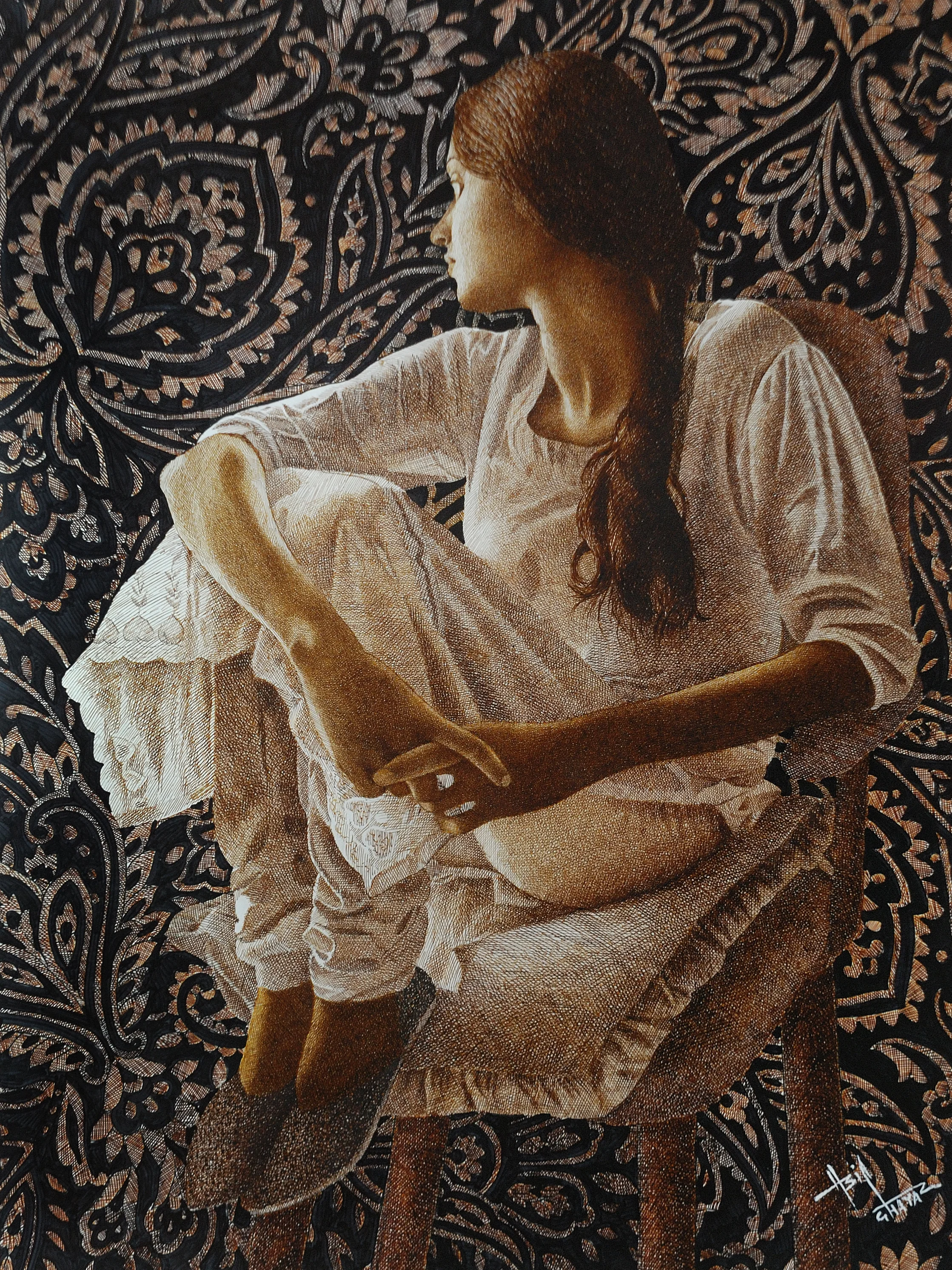 Regular pen and ink artwork by Asif Ghayaz